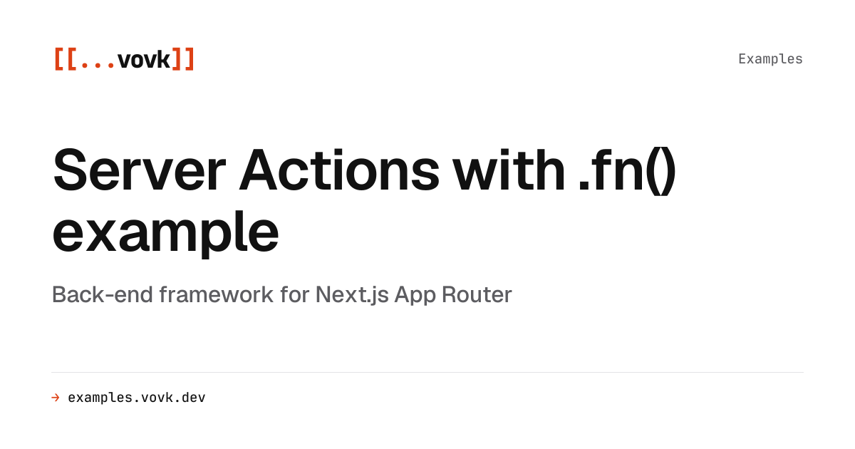 Server Actions with .fn() | Vovk.ts examples